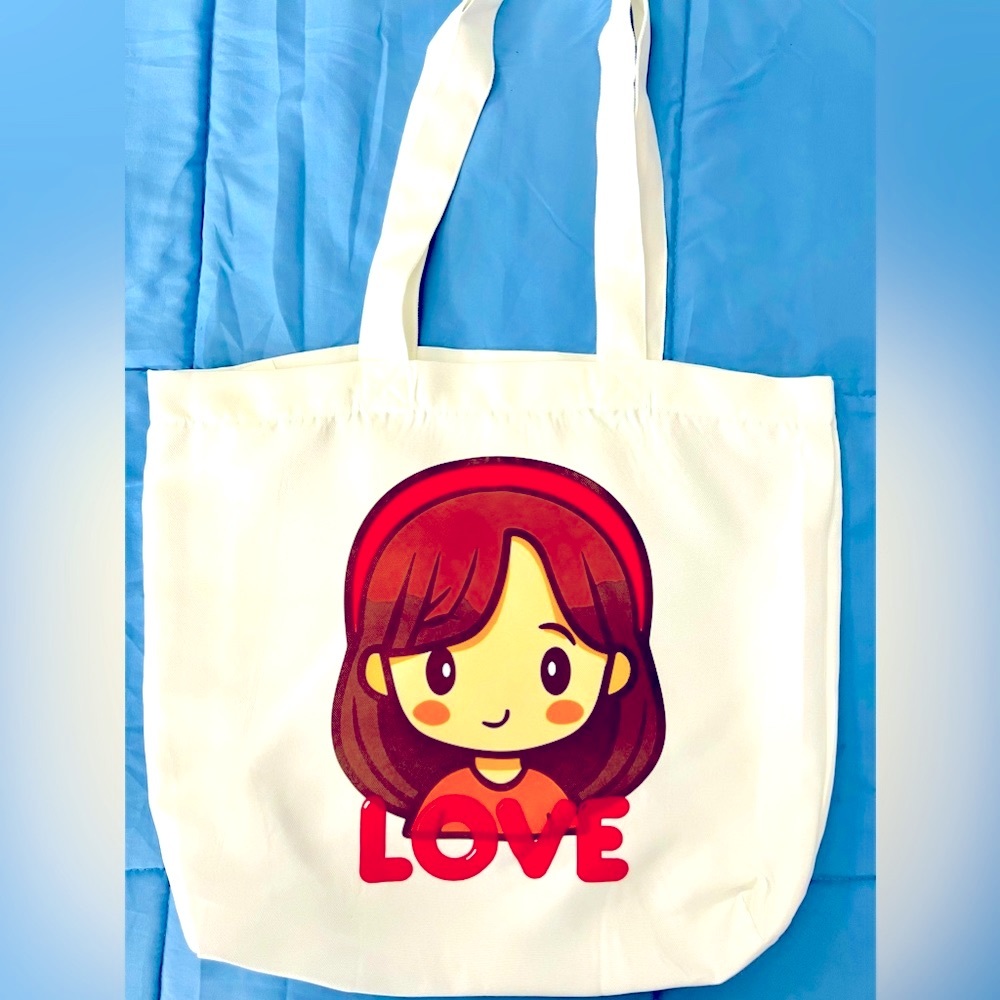 Kawaii Girl Love Tote Bag